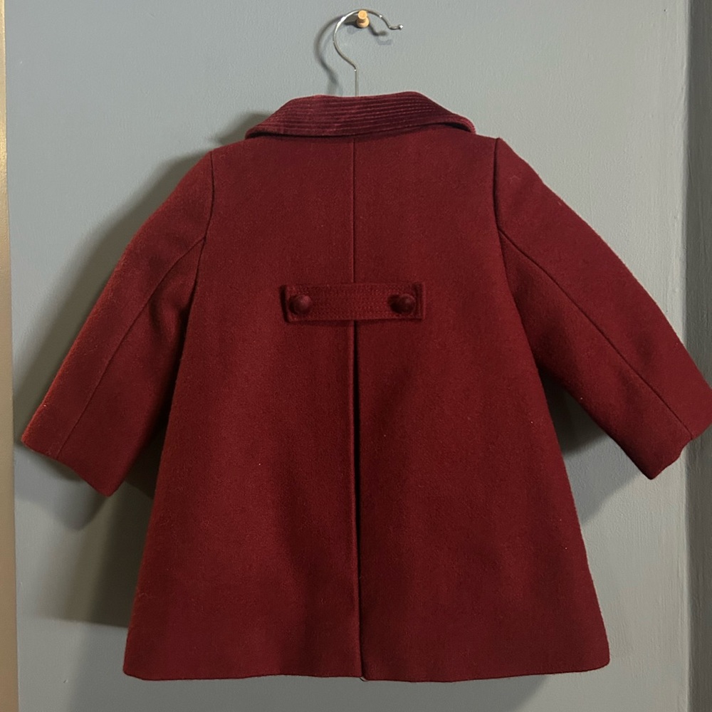 Trotters Heritage Wool Coat | Burgundy Baby Classic Coat - Picture 8 of 8
